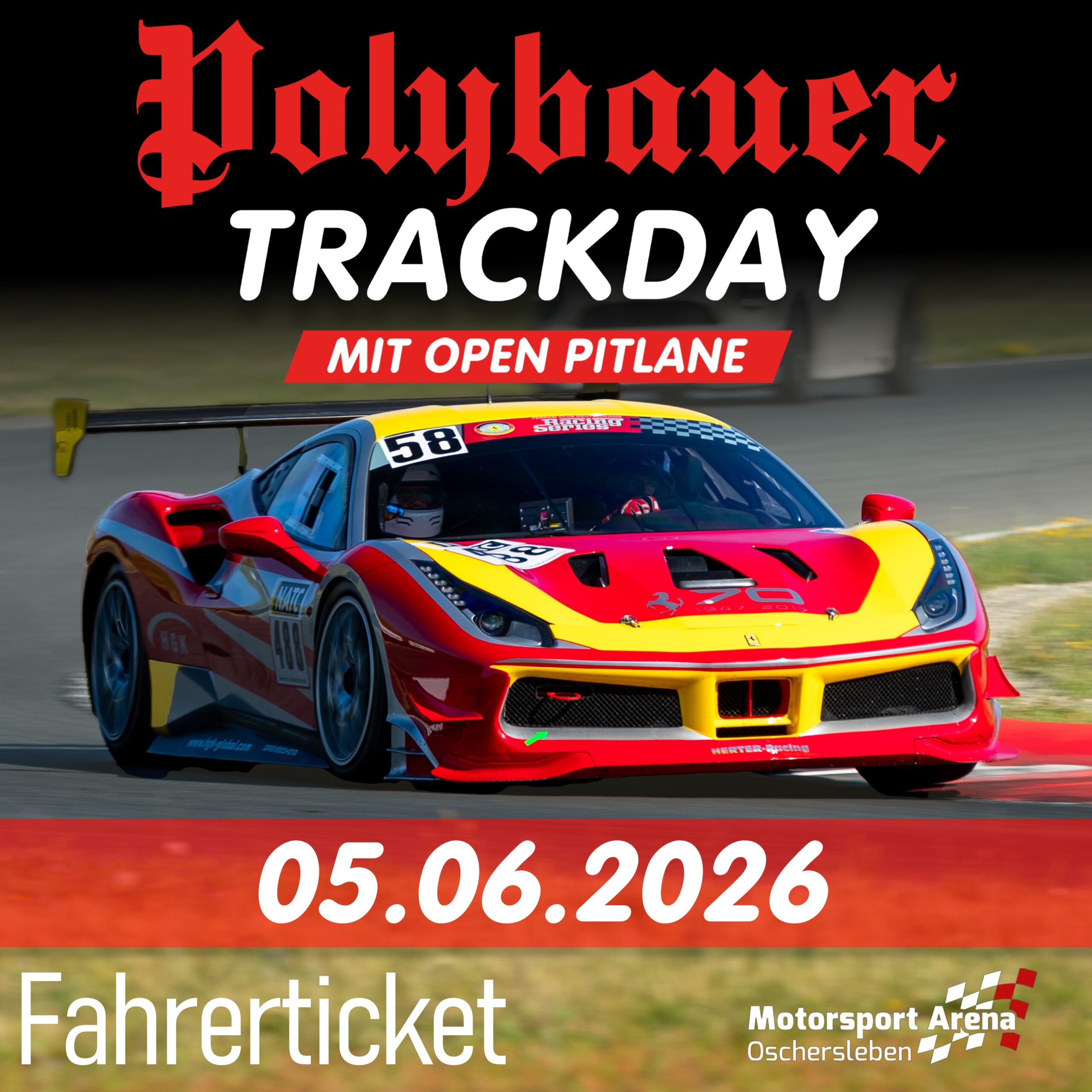 FAHRERTICKET POLYBAUER TRACKDAY 05.06.2026 OSCHERSLEBEN INKL. CATERING FRÜHBUCHERTICKET – Bild 2